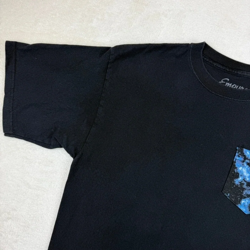 Empyre Worldwide Mens Large Black Pocket T-Shirt Galaxy Space Print Cotton‎ Tee